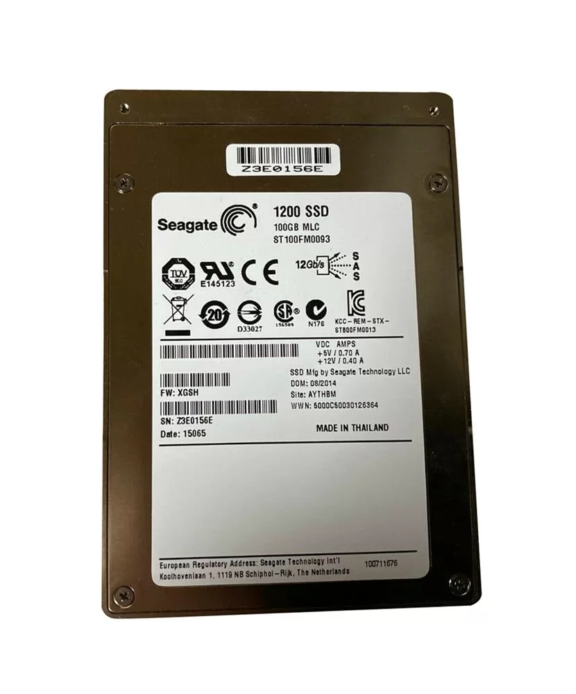 Disco duro Solido 2.5 Seagate SSD 100GB SAS 12Gb/s ST100FM0093 Retirado de equipo en uso - 12 Meses